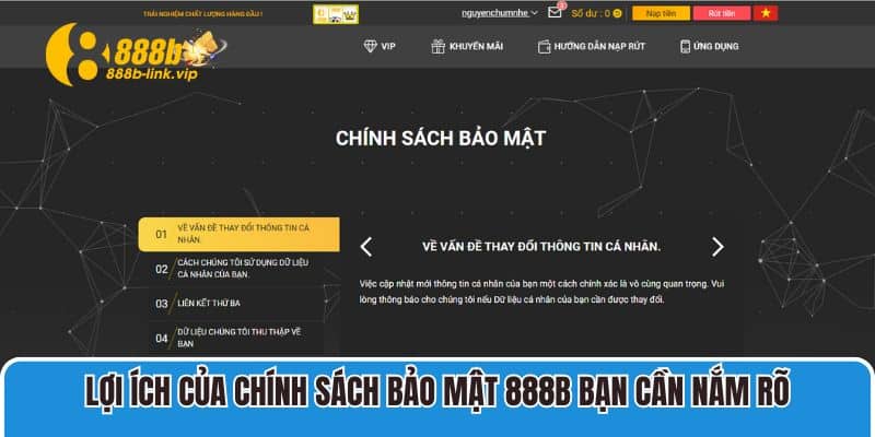 Lợi ích của chính sách bảo mật 888B bạn cần nắm rõ